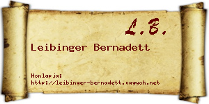 Leibinger Bernadett névjegykártya